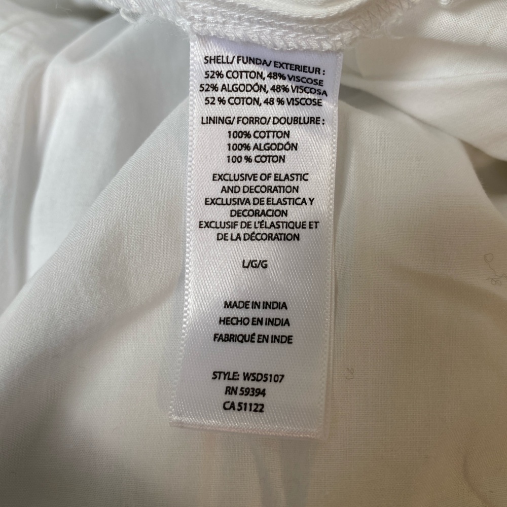 Beachlunchlounge White Smocked Eyelet Sleeve Midi Dress Large - Picture 8 of 11